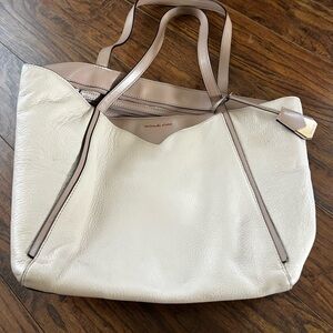 Michael Kors Cream Pink Leather Tote Bag